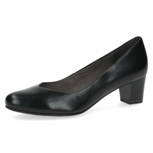 Caprice Black Leather Pump Heels with ANTISHOKK & MEMOTION, 22302 variation 1