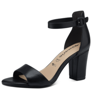 28326 Leather Ankle Strap Heeled Sandals with ANTISHOCK & TOUCHIT,