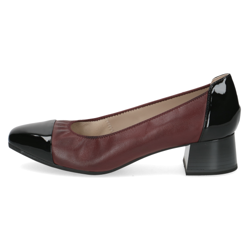 Caprice Black Leather Pump Heels with Patent Toe, Stretch Out, ANTISHOKK & AIRMOTION Technology, 22306 variation 1 - Image 2