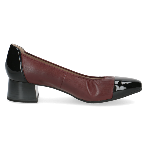 Caprice Black Leather Pump Heels with Patent Toe, Stretch Out, ANTISHOKK & AIRMOTION Technology, 22306 variation 1 - Image 4