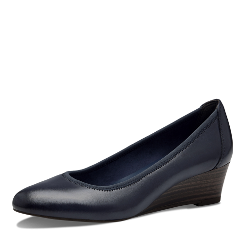22320 variation 1 Navy Leather Wedge Pump Heels with TOUCHIT & ANTISLIDE - Image 2
