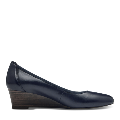 22320 variation 1 Navy Leather Wedge Pump Heels with TOUCHIT & ANTISLIDE - Image 3