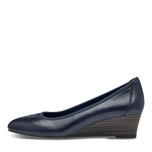 22320 variation 1 Navy Leather Wedge Pump Heels with TOUCHIT & ANTISLIDE - Image 4