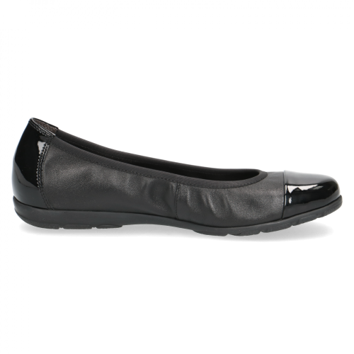 22152 variant 2 Black Comb Leather Ballerina Flats with Patent Toe & AIRMOTION Technology - Image 4