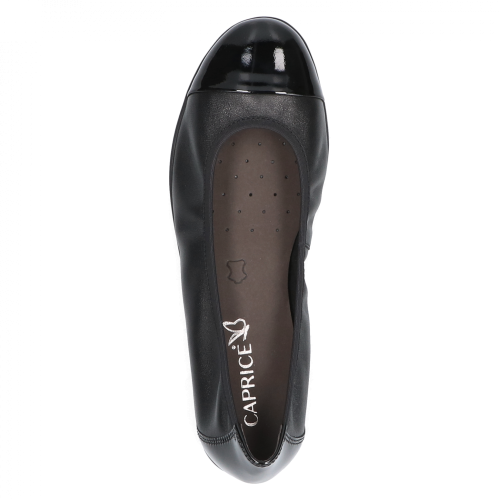 22152 variant 2 Black Comb Leather Ballerina Flats with Patent Toe & AIRMOTION Technology - Image 5