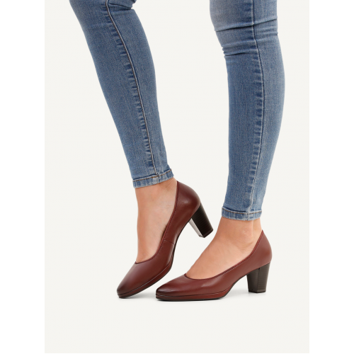 22400 variation 2 Bordeaux Leather Pump Heels with ANTISHOKK & MEMOTION, - Image 5