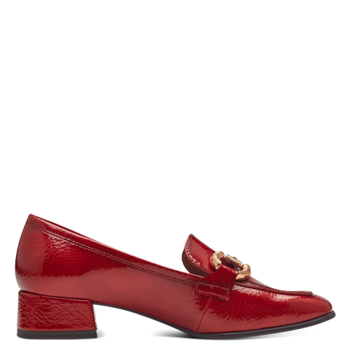 24316 variant 2 Red Patent Block Heel Pumps with Gold Hardware - Image 5