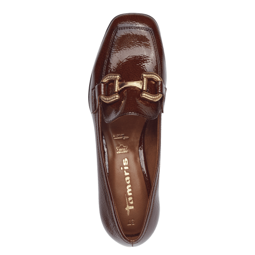 24316 variant 1 Patent Block Heel Pumps with Gold Hardware - Image 4