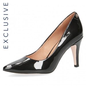 Caprice Black Patent Leather Stiletto Pump Heels, 22406 variation 1
