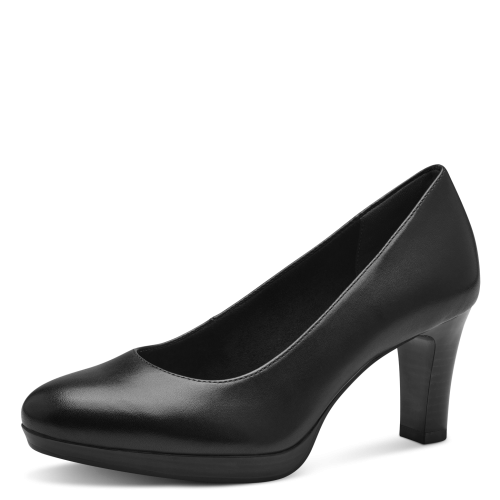 22410 Black Leather Pump Heels with ANTISHOKK, ANTISLIDE & TOUCHIT