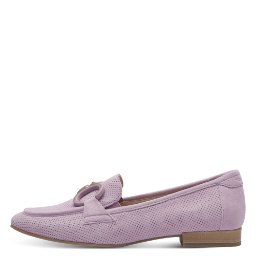 Tamaris Comfort Perforated Lilac Loafers with Gold Hardware & Removable Footbed, 54202 - Image 5
