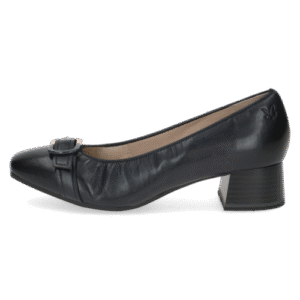 Caprice Black Leather Pump Heels with Stretch Out & ANTISHOKK Technology, 22304 variation 2