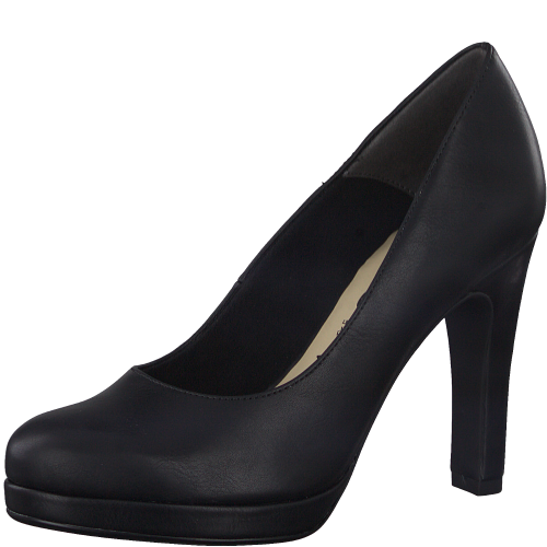 22426 variation 2 Black Leather Platform Pump Heels with TOUCHIT and Vegan Materials