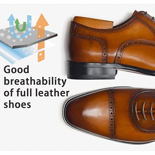 Classic Leather Brogue Men's Dress Shoes, BROGUE-101 - Image 2