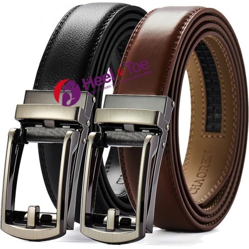 Men's Comfort Click Leather Belt - Black & Brown, BELT-CLICK