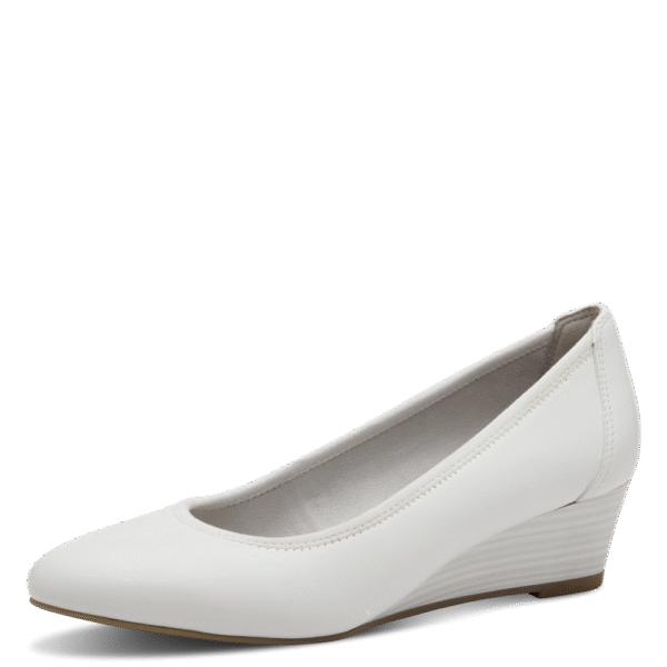22320 variation 4 White Leather Wedge Pump Heels with TOUCHIT & ANTISLIDE