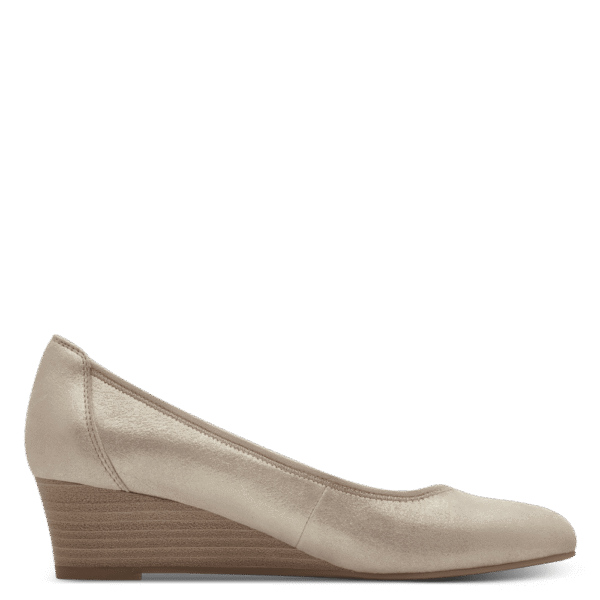 22320 variation 5 Champagne Leather Wedge Pump Heels with TOUCHIT & ANTISLIDE - Image 5