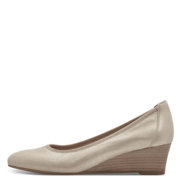 22320 variation 5 Champagne Leather Wedge Pump Heels with TOUCHIT & ANTISLIDE - Image 2
