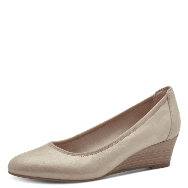 22320 variation 5 Champagne Leather Wedge Pump Heels with TOUCHIT & ANTISLIDE