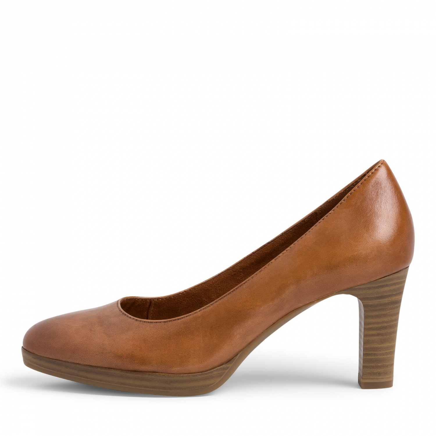 22410 Cognac Leather Pump Heels with ANTISHOKK, ANTISLIDE & TOUCHIT, - Image 3
