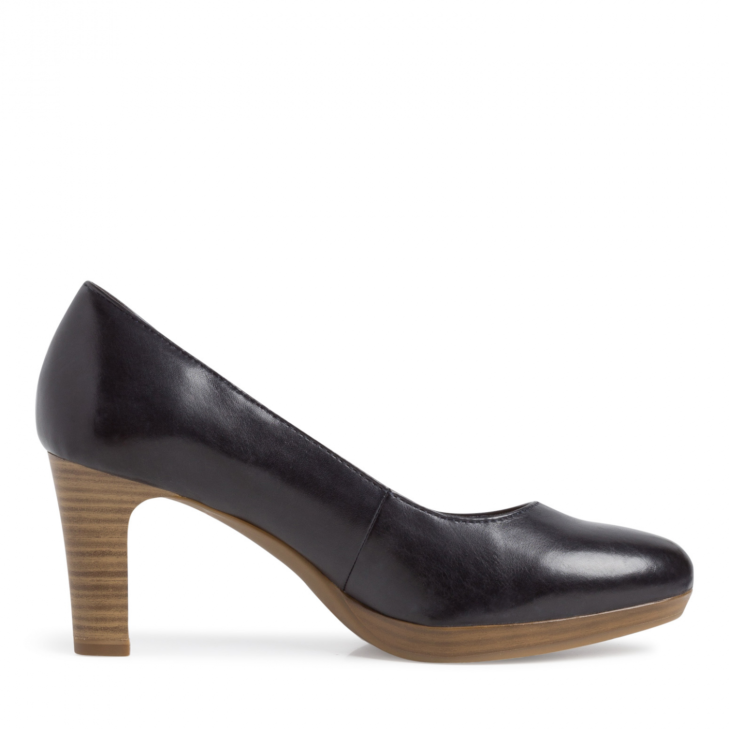 22410 Navy Leather Pump Heels with ANTISHOKK, ANTISLIDE & TOUCHIT - Image 4