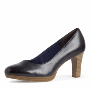 22410 Navy Leather Pump Heels with ANTISHOKK, ANTISLIDE & TOUCHIT