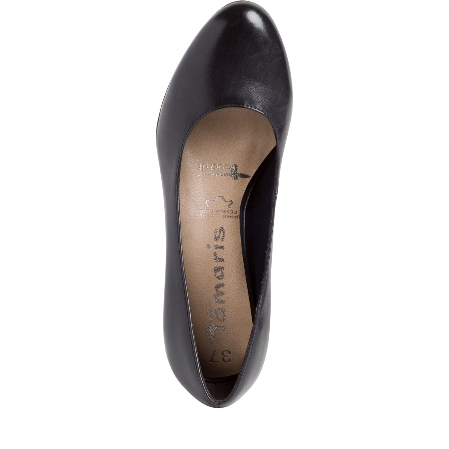 22410 Navy Leather Pump Heels with ANTISHOKK, ANTISLIDE & TOUCHIT - Image 2