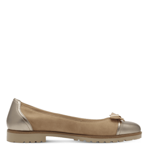 M22126 variant 3 Champagne bow flat shoes, - Image 5