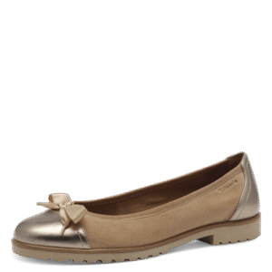 M22126 variant 3 Champagne bow flat shoes,