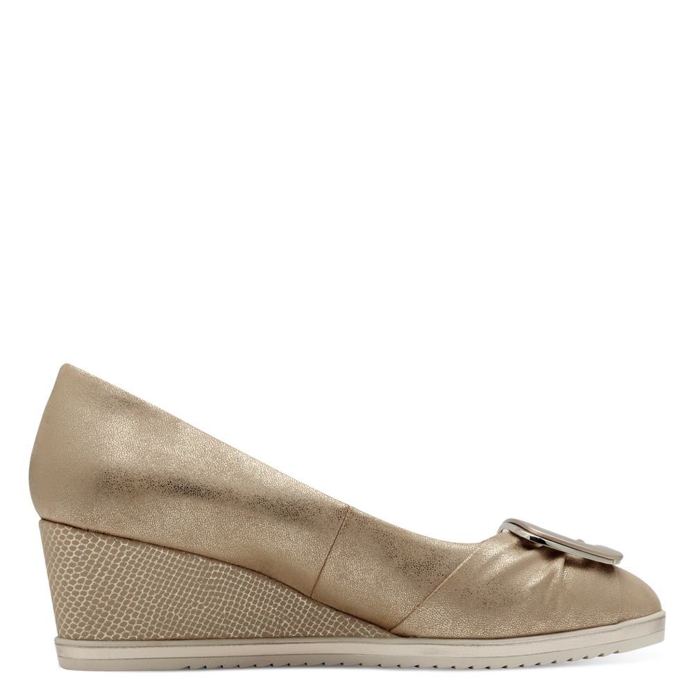 22323 variation 1 Gold Leather Wedge Pump Heels with TOUCHIT & ANTISLIDE - Image 2