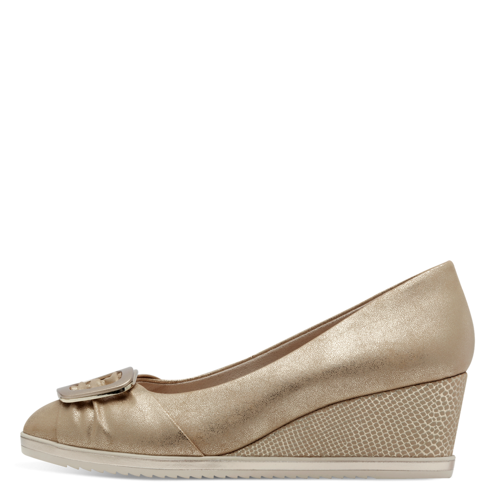 22323 variation 1 Gold Leather Wedge Pump Heels with TOUCHIT & ANTISLIDE - Image 3