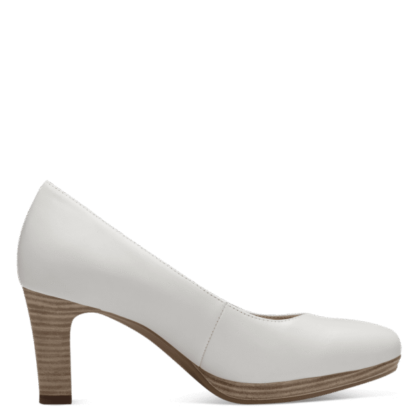 22410 White Leather Pump Heels with ANTISHOKK, ANTISLIDE & TOUCHIT - Image 2