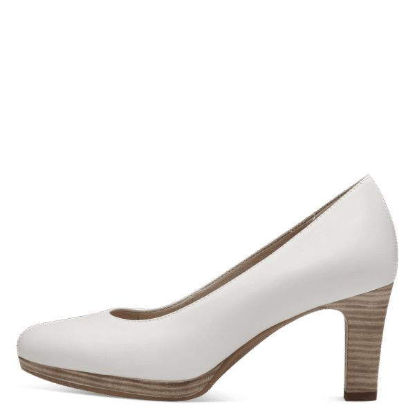 22410 White Leather Pump Heels with ANTISHOKK, ANTISLIDE & TOUCHIT - Image 3
