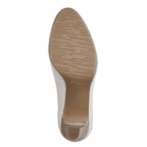 22410 White Leather Pump Heels with ANTISHOKK, ANTISLIDE & TOUCHIT - Image 4