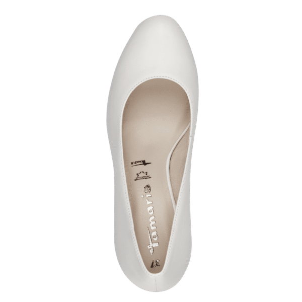 22410 White Leather Pump Heels with ANTISHOKK, ANTISLIDE & TOUCHIT - Image 5