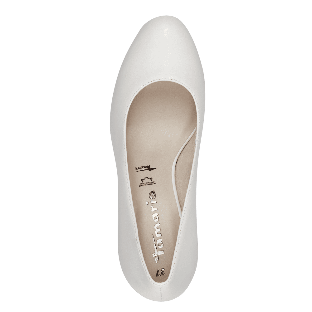 22410 White Leather Pump Heels with ANTISHOKK, ANTISLIDE & TOUCHIT - Image 5