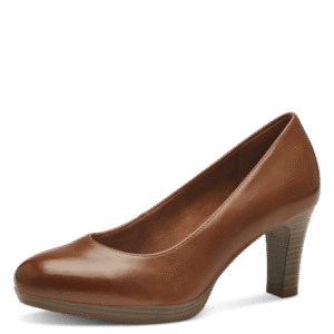 22410 Cognac Leather Pump Heels with ANTISHOKK, ANTISLIDE & TOUCHIT,