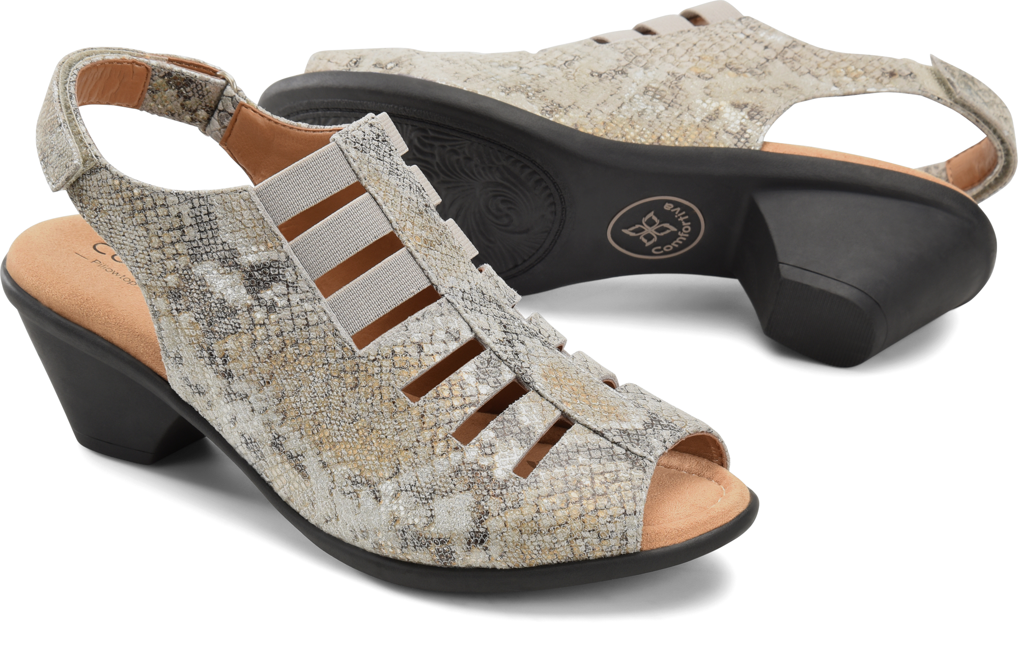 Faye Grey.Exclusive Pillowtop® memory foam footbed