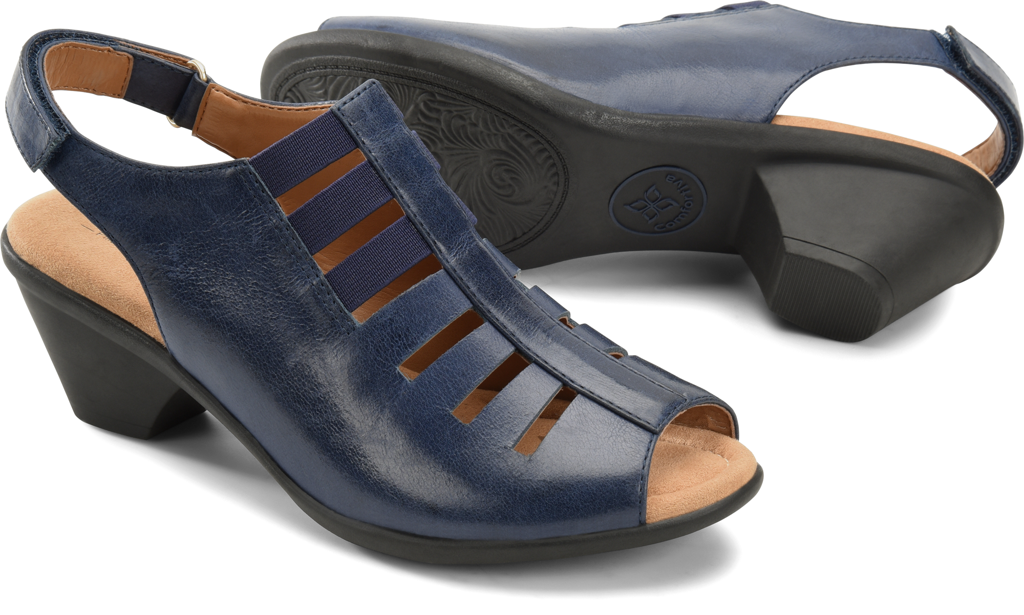 Faye Peacoat.Exclusive Pillowtop® memory foam footbed