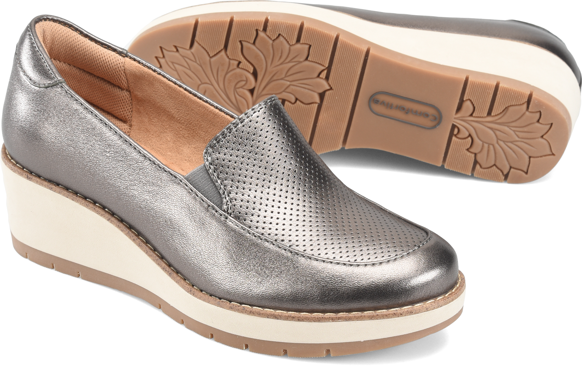 Fabiana Pewter.Exclusive Pillowtop® memory foam footbed