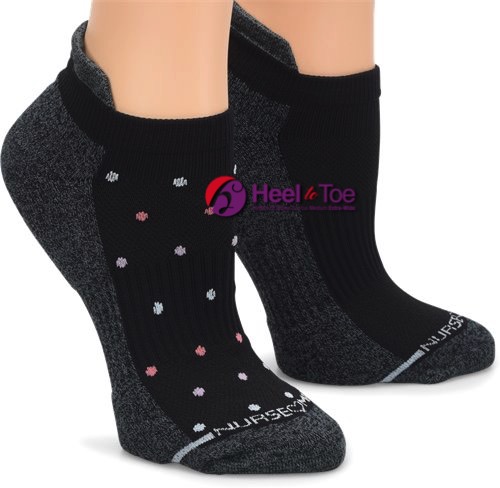Compression Anklet 2-pack Black dot/solid