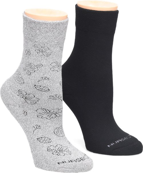 DIABETIC SOCK 2PK GREY/BLACK