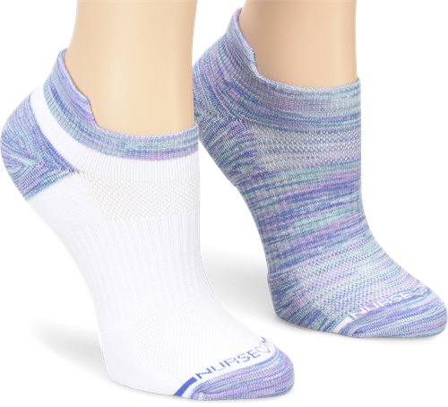 COMPRESSION ANKLET 2PK AQUA BREEZE SPACE DYE