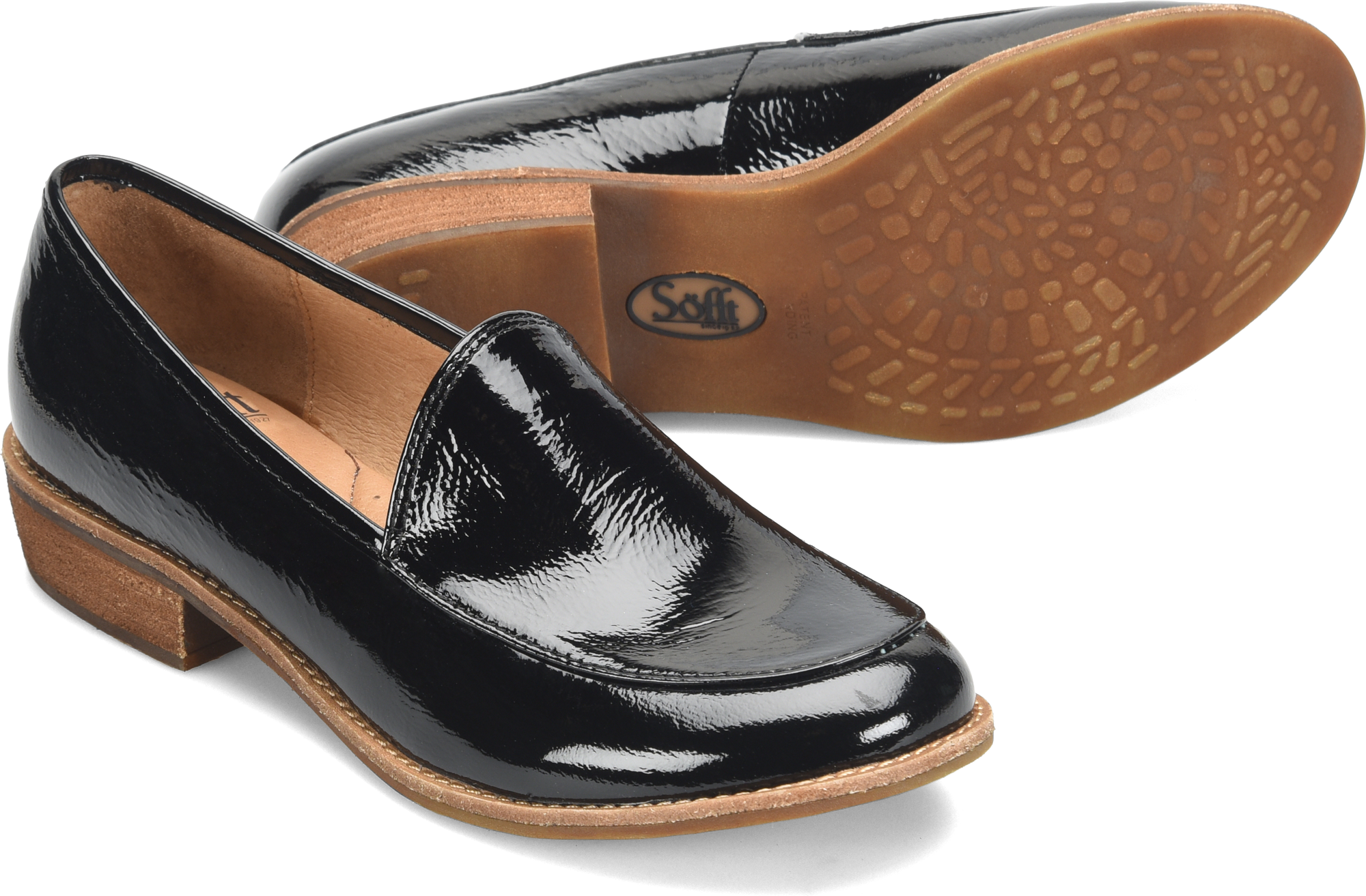 Napoli Patent. Leather-lined footbed, cushioned for extra comfort