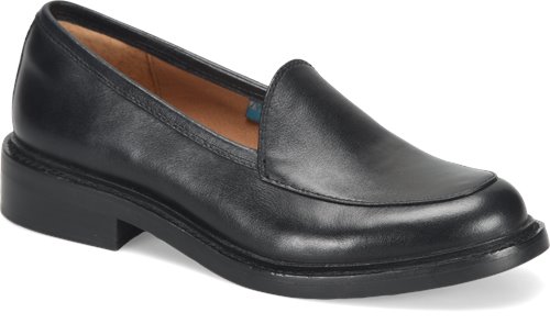 Napoli II. Black.Leather-lined footbed, cushioned at ball and heel, with arch support